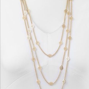 Tory Burch Gold-Plated 3-Strand T-Logo Necklace